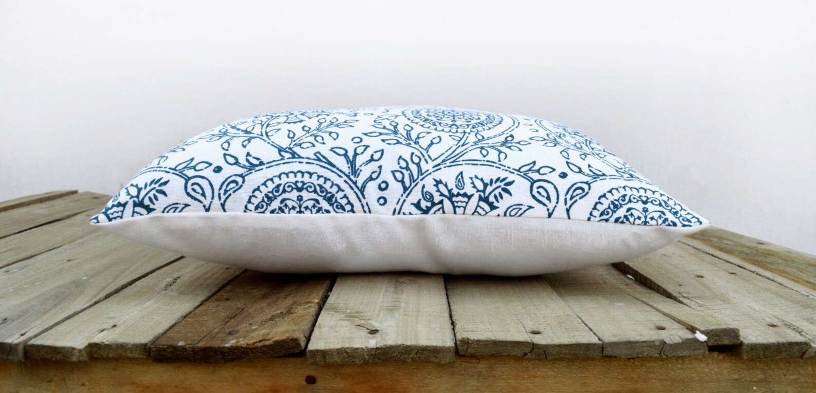 Kalamkari print indigo pillow cover blue cotton cushion Etsy