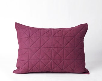 PLUM or MAROON cotton Quilted Pillow cases, sizes available