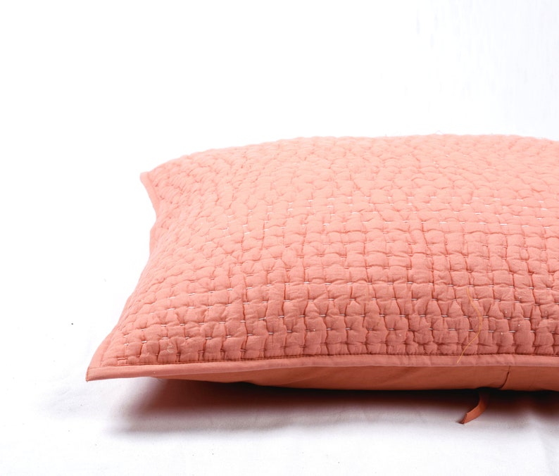 kantha Coral boho 20X26 inches quilted stripe pattern 100/% cotton pillow covers