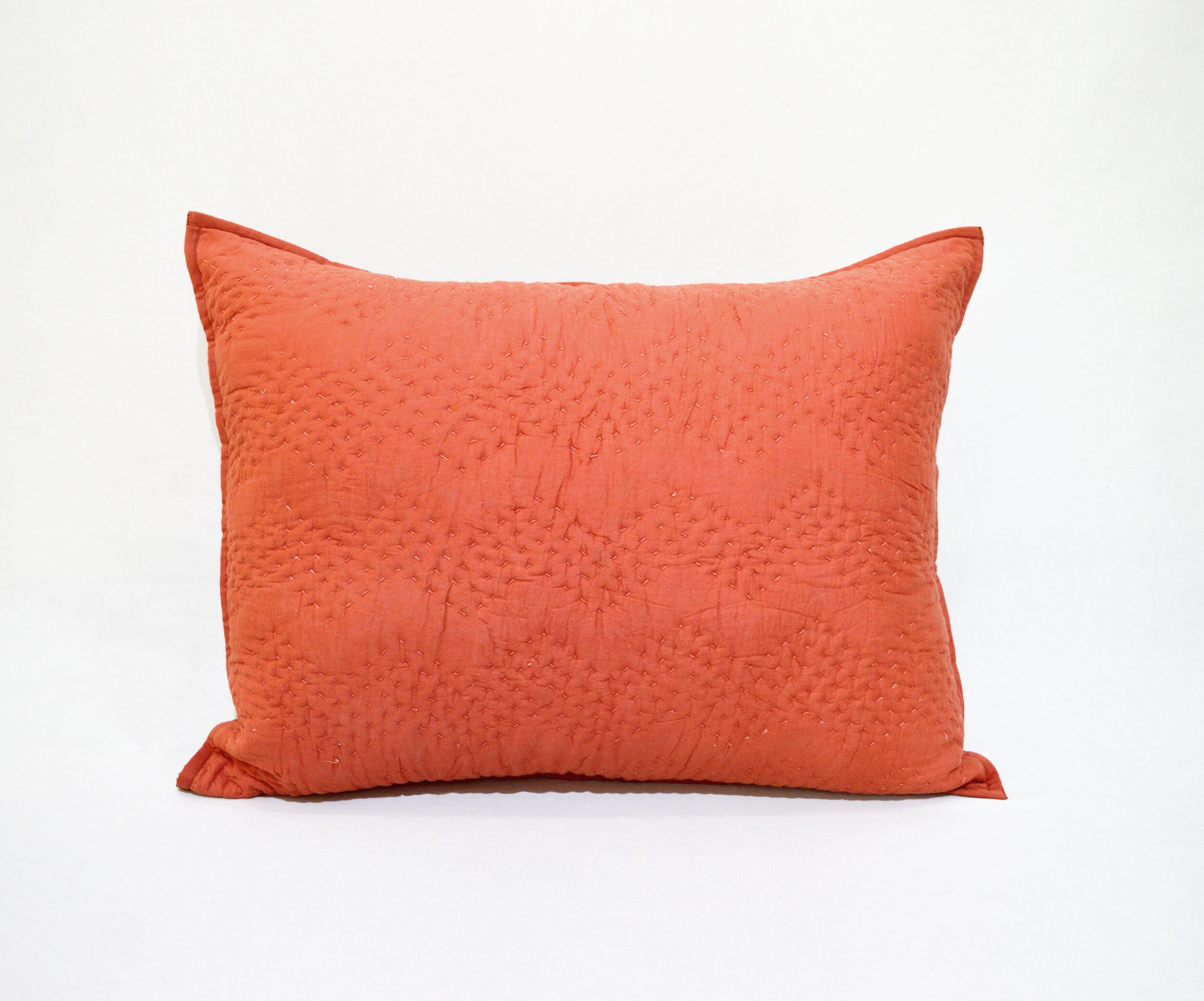 RUST quilted pillow covers chevron pattern kantha boho Etsy