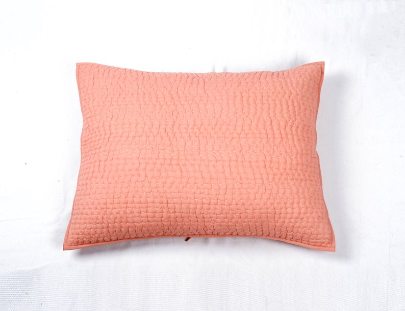 kantha Coral boho 20X26 inches quilted stripe pattern 100/% cotton pillow covers