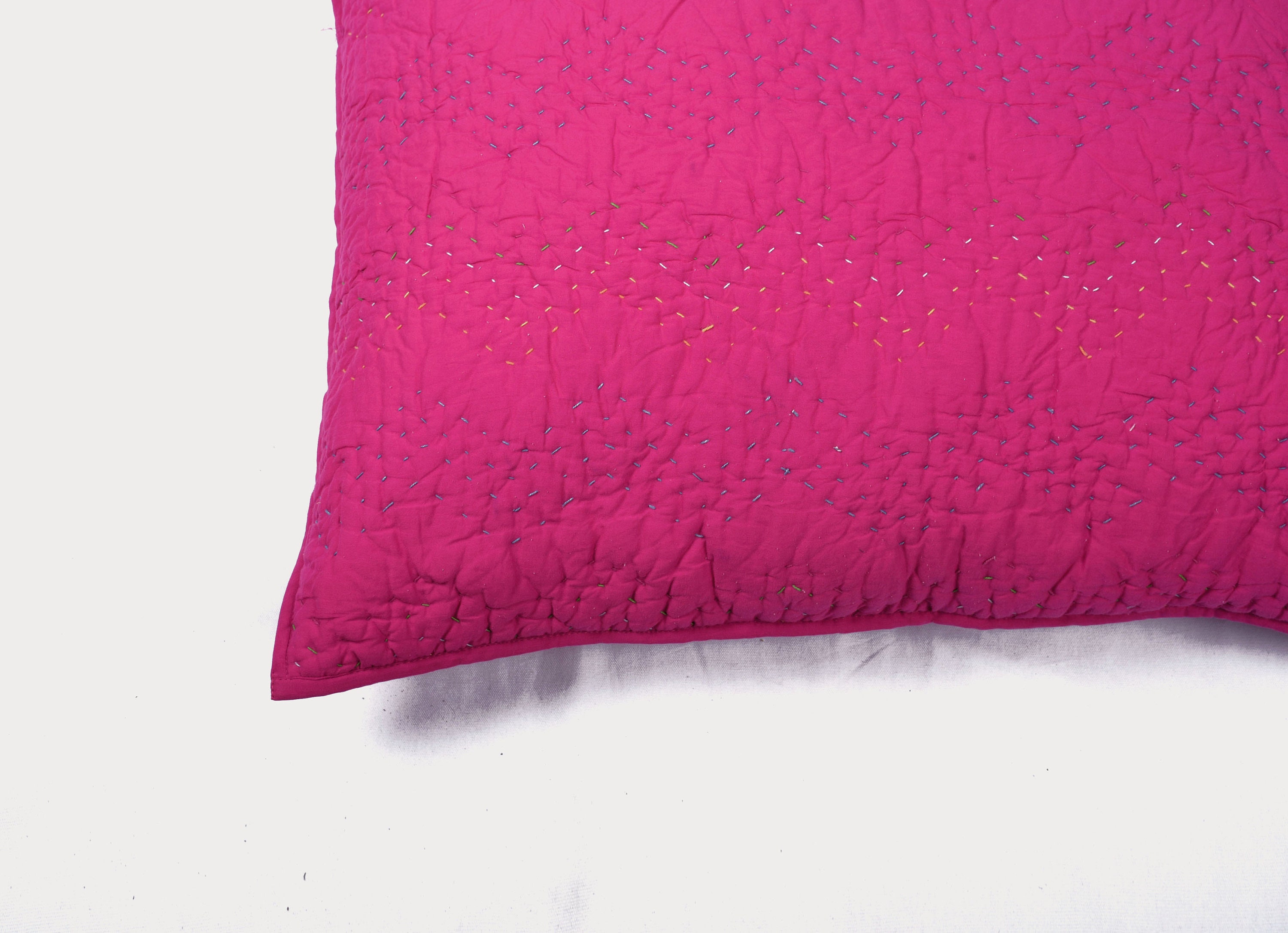 Bright Pink Quilted Pillow Cover Chevron Pattern Zig Zag Etsy