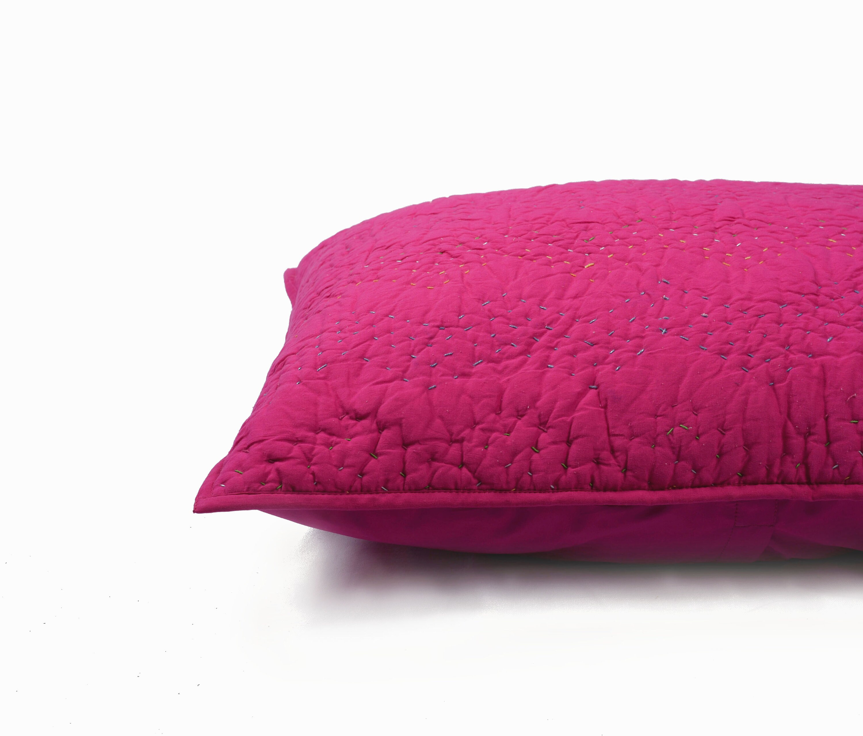 Bright Pink Quilted Pillow Cover Chevron Pattern Zig Zag Etsy