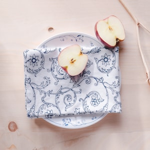 BLUE SWIRL cotton printed table napkin, size 18X18 inches