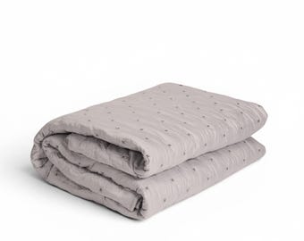 CONCRETE GREY 300TC Feine Baumwolle Quilt – Rauten Muster Abnäher
