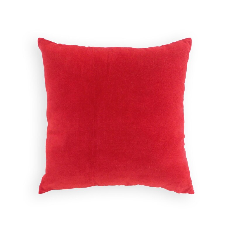 Red Velvet Pillow Cover Cotton and Linen Reversible Etsy