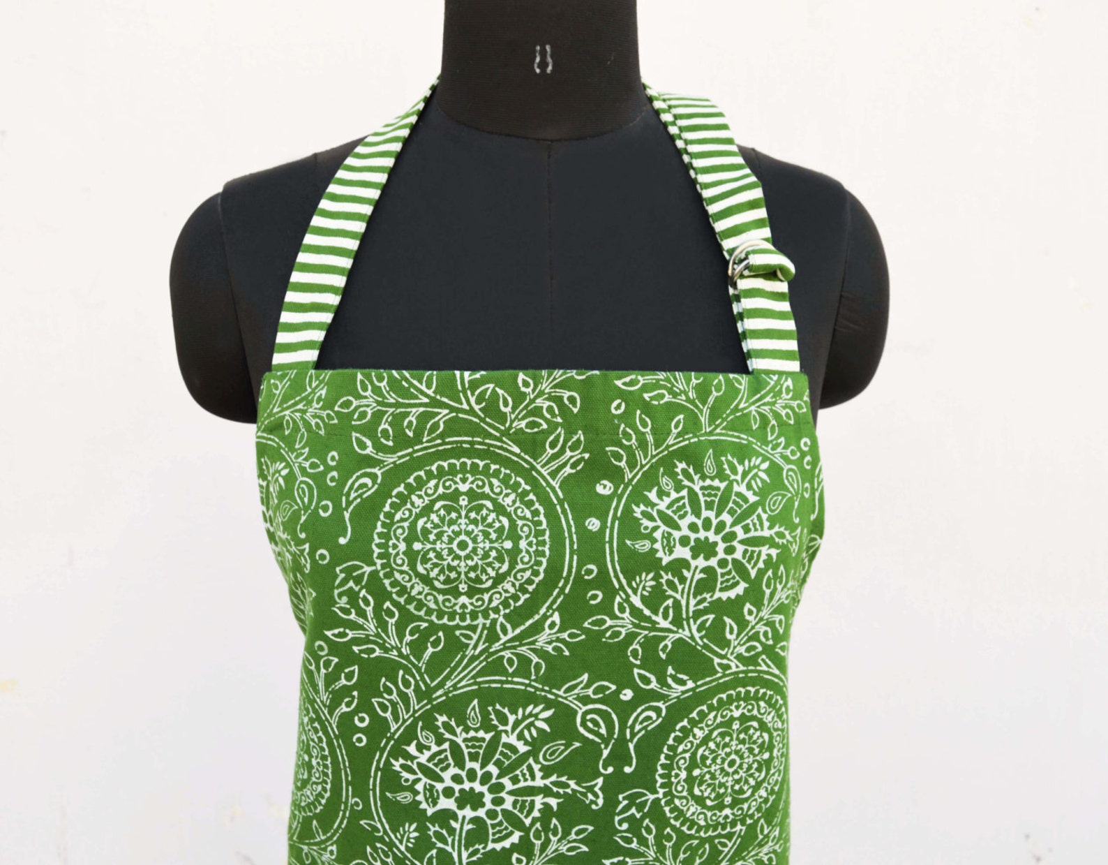 Multicolor - Kalamkari Block Print Cotton Apron with Pocket 20