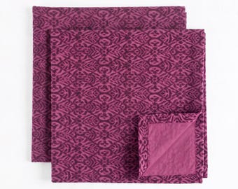 IKAT PLUM cotton Table napkin, diamond pattern
