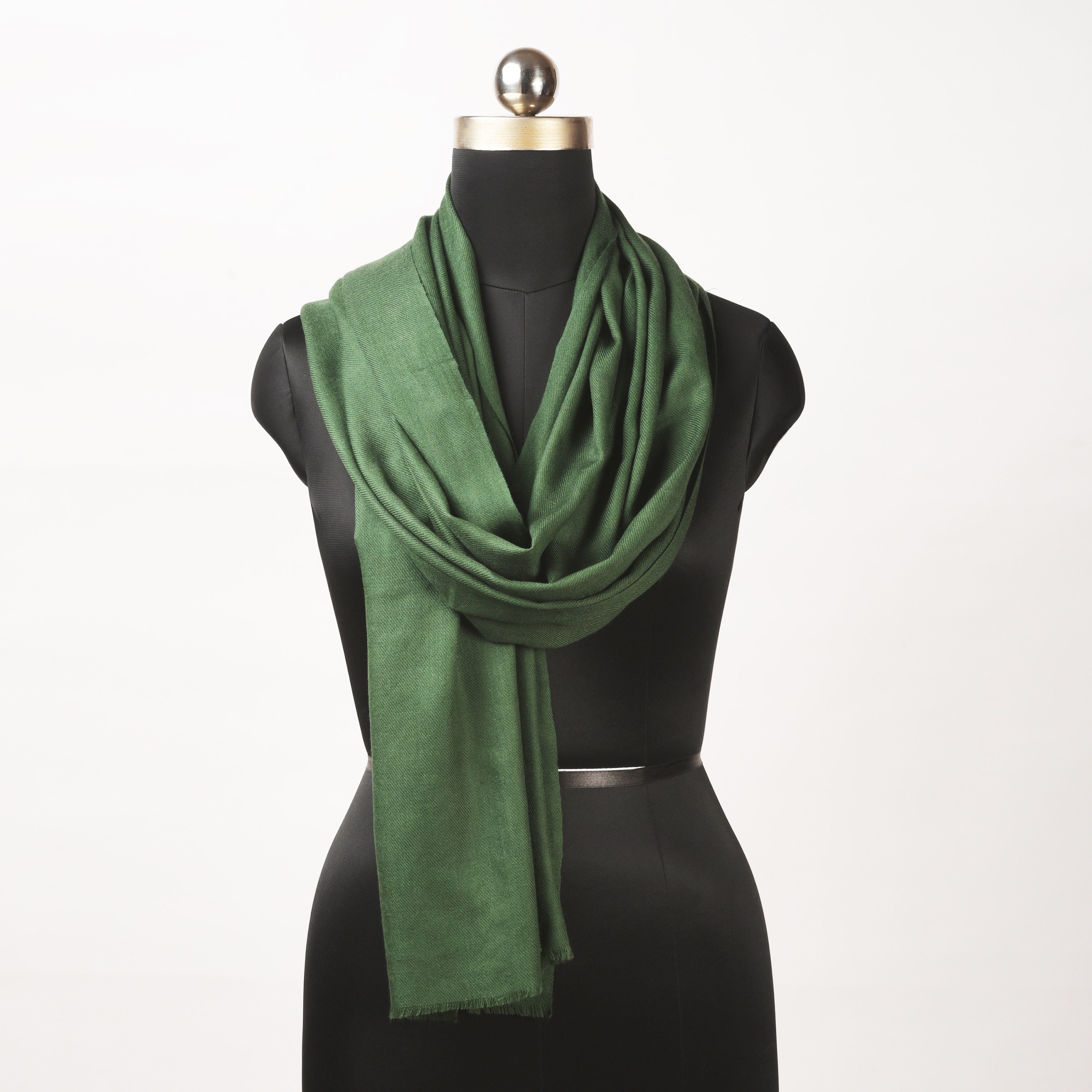 Green fine wool scarf women solid colour reversible fashion | Etsy