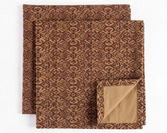 IKAT BROWN cotton Table napkin, diamond pattern