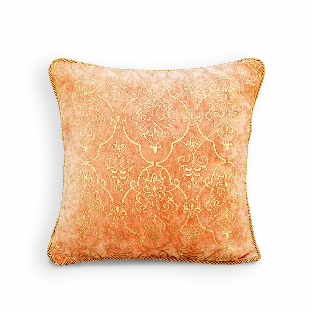 Gold Foil Printed Stone Washed Cotton Velvet Pillow Cover - Etsy