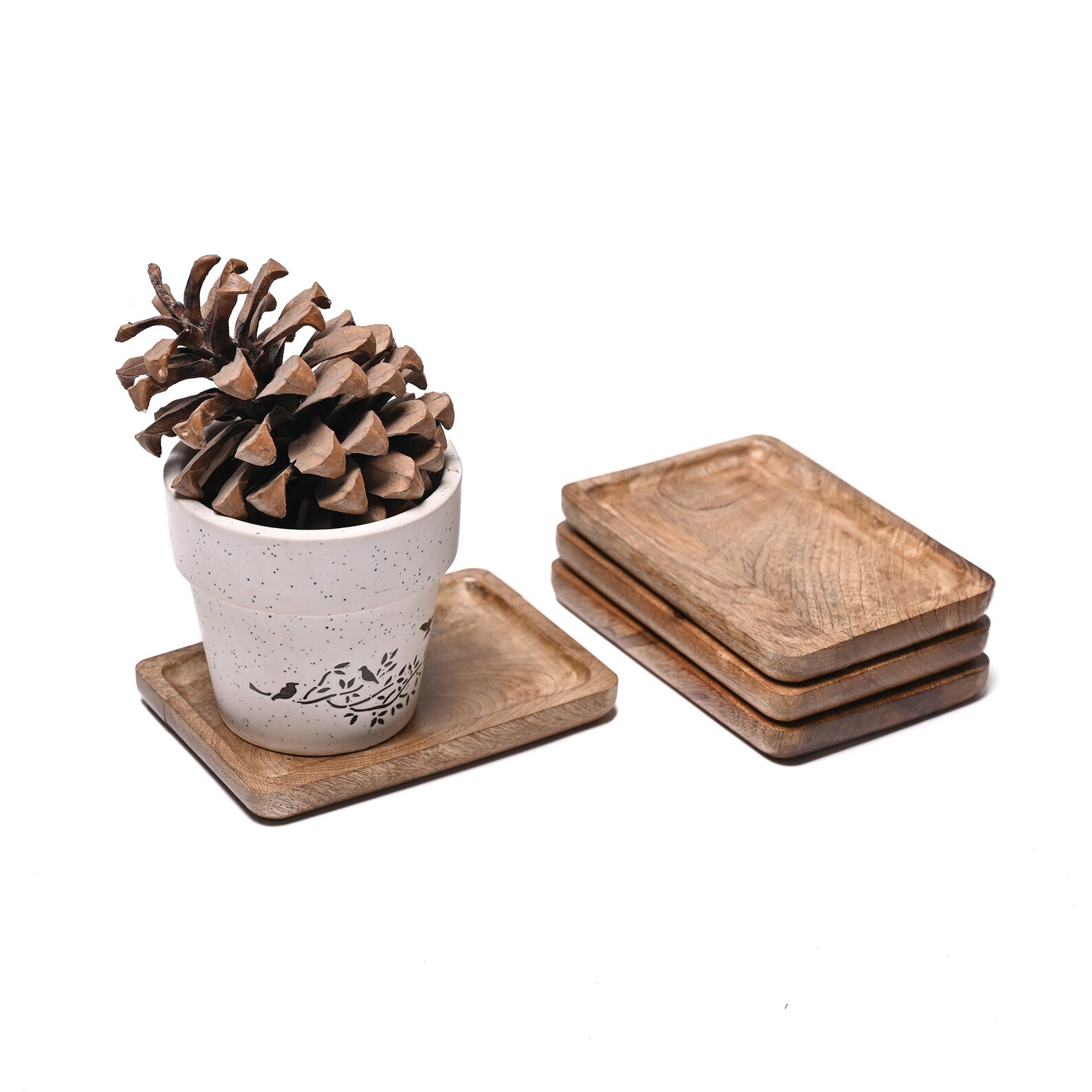 Wooden tray small round edged tray rustic mango wood Etsy