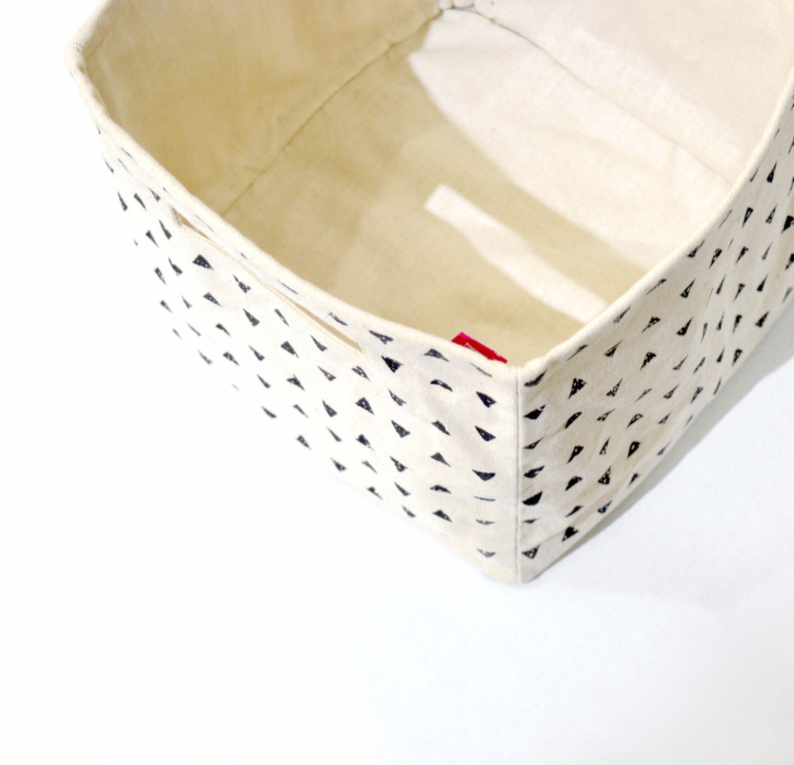 SMALL Square Storage Basket Triangle Print Black and White Etsy Australia