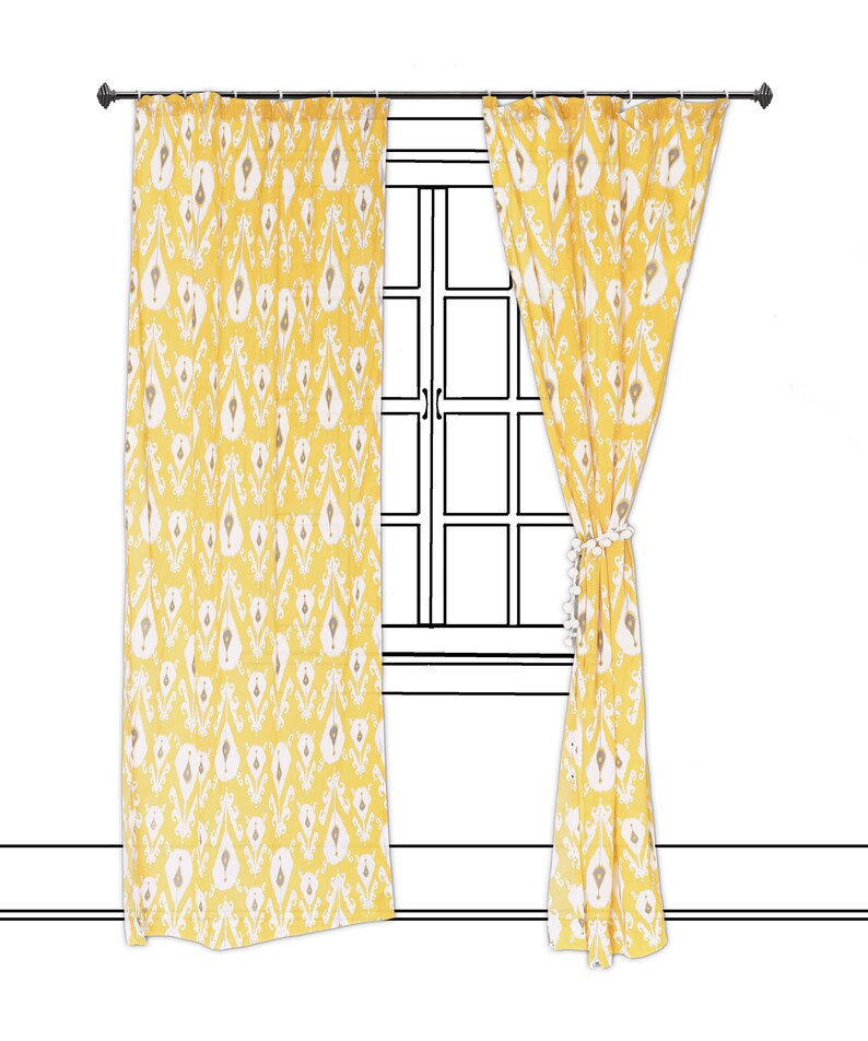 Brown - Cotton Door Pochampally Ikat Curtain (7 x 3 Feet) 01
