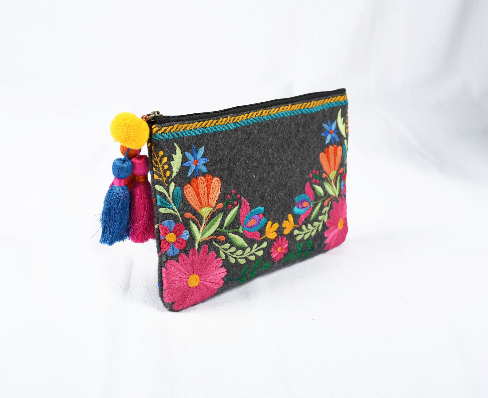 Felt Bag Embroidery Wool Felt Clutch Boho Bag 6X9 Inches Etsy