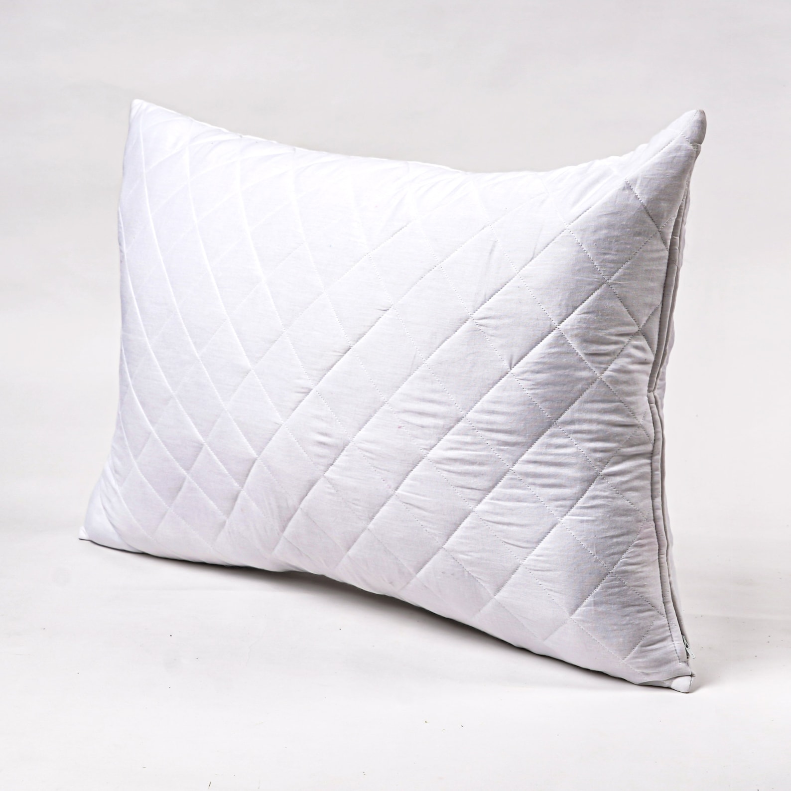 White Quilted Cotton Pillow Protectors With Zipper Closure Etsy UK