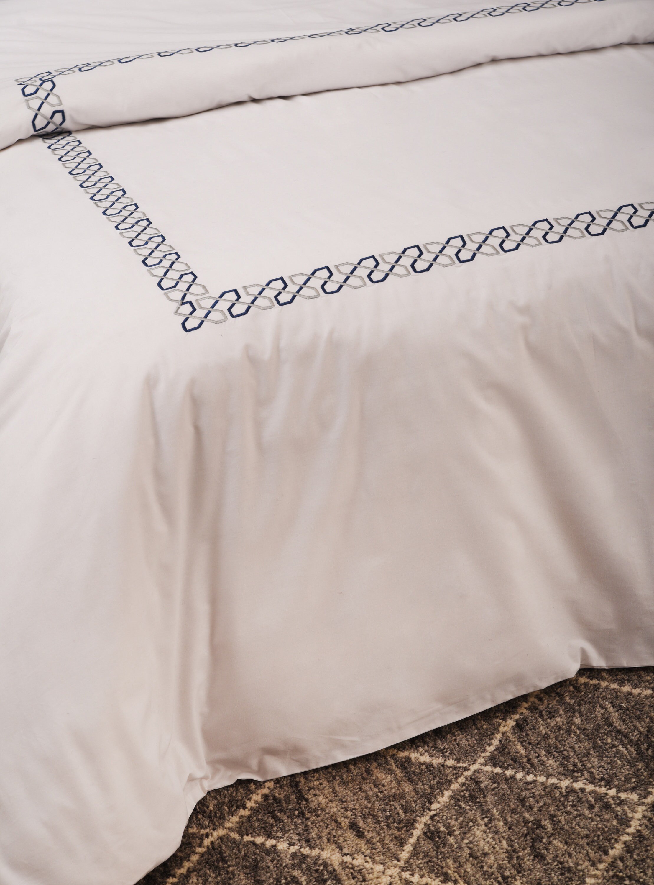 Embroidered Twin Duvet cover set 200TC pure white cotton Etsy