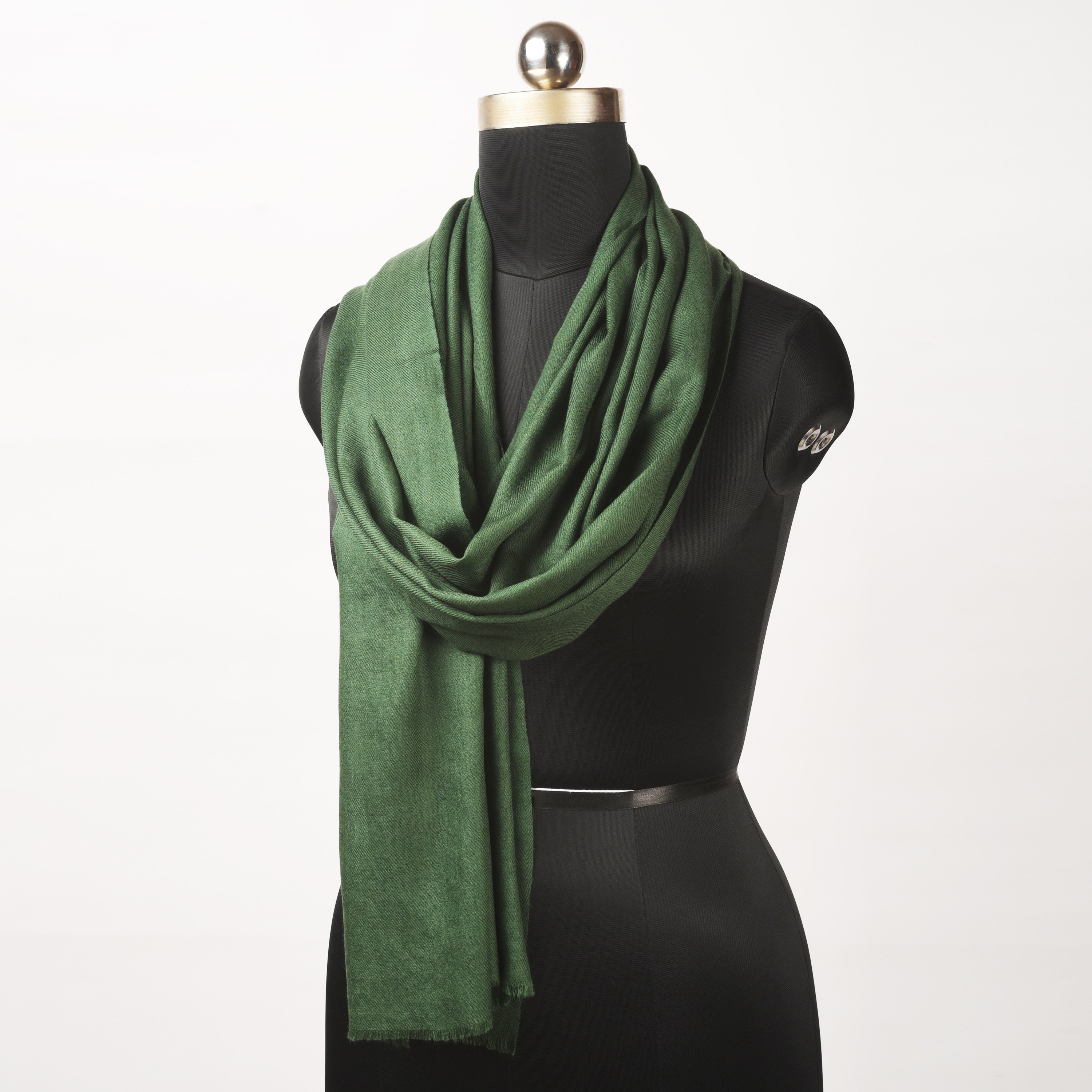 Green fine wool scarf women solid colour reversible fashion Etsy