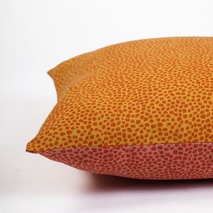 Mustard Yellow & Terracotta reversible throw pillow cover, dot print, cotton pillow, sizes available.