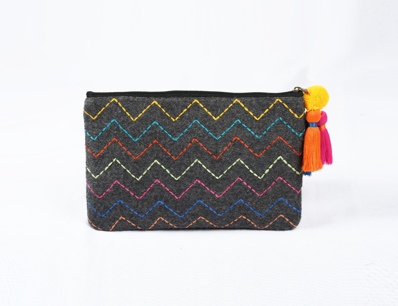 Felt Bag Embroidery Wool Felt Clutch Boho Bag 6X9 Inches Etsy