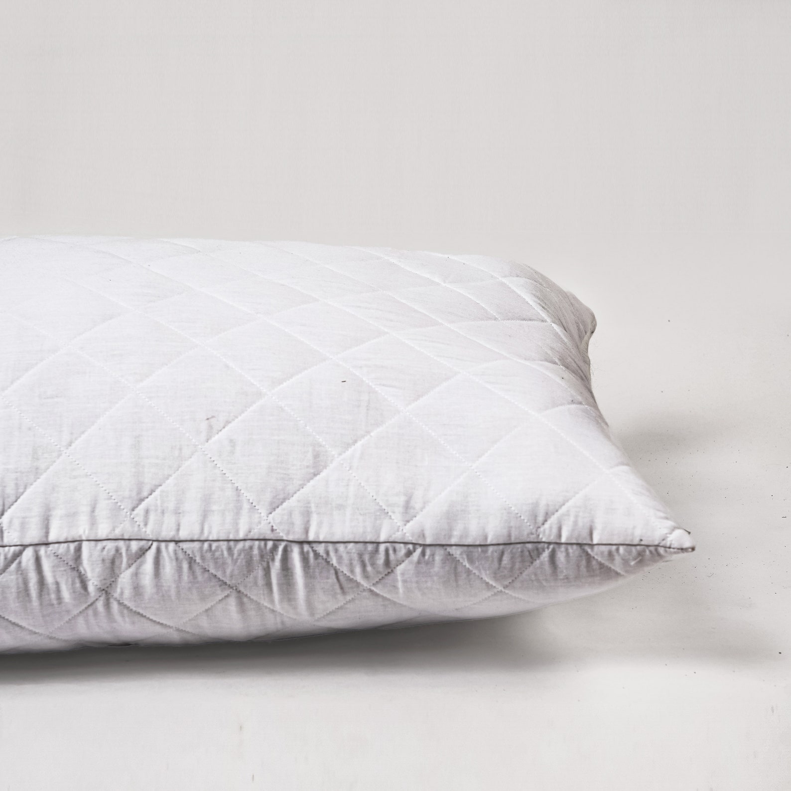 White Quilted Cotton Pillow Protectors With Zipper Closure Etsy UK