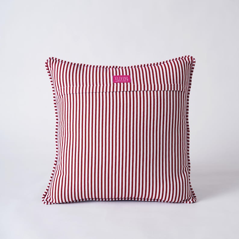 Christmas pillow cover, Blue and red colour, embroidery, cotton pillow cover, sizes available image 5