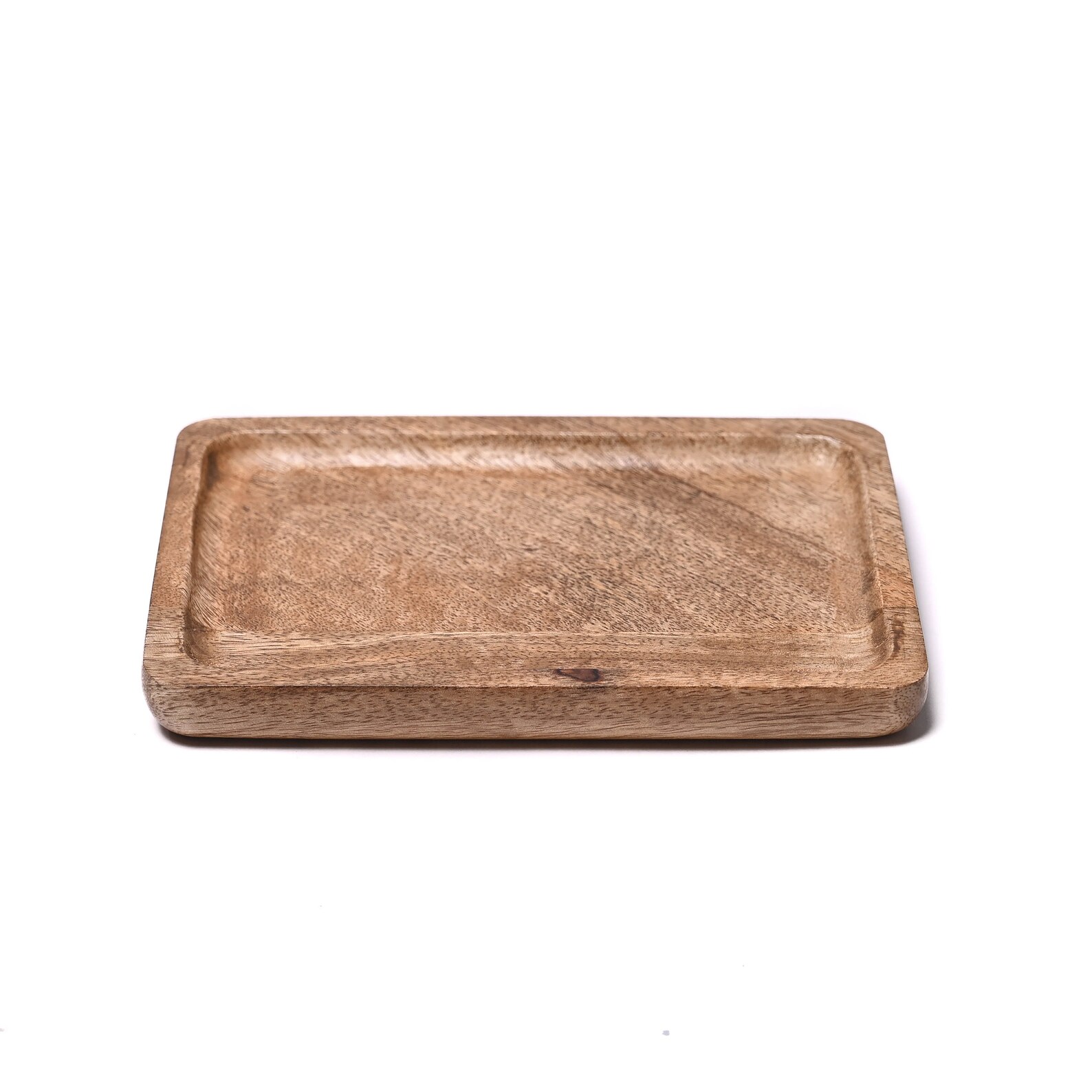 Wooden tray small round edged tray rustic mango wood Etsy