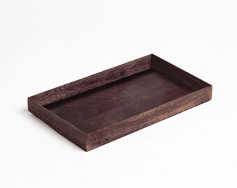 Bandeja de madera para servir, madera de mango rústica marrón oscuro, decoración de casa de campo, 6 x 10 pulgadas