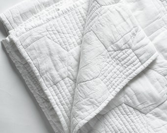 White Hexagon patterned Quilt, 100% cotton, sizes available