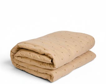 BEIGE 300TC Fine Cotton Quilt – Rautenmuster Tuck Quilting