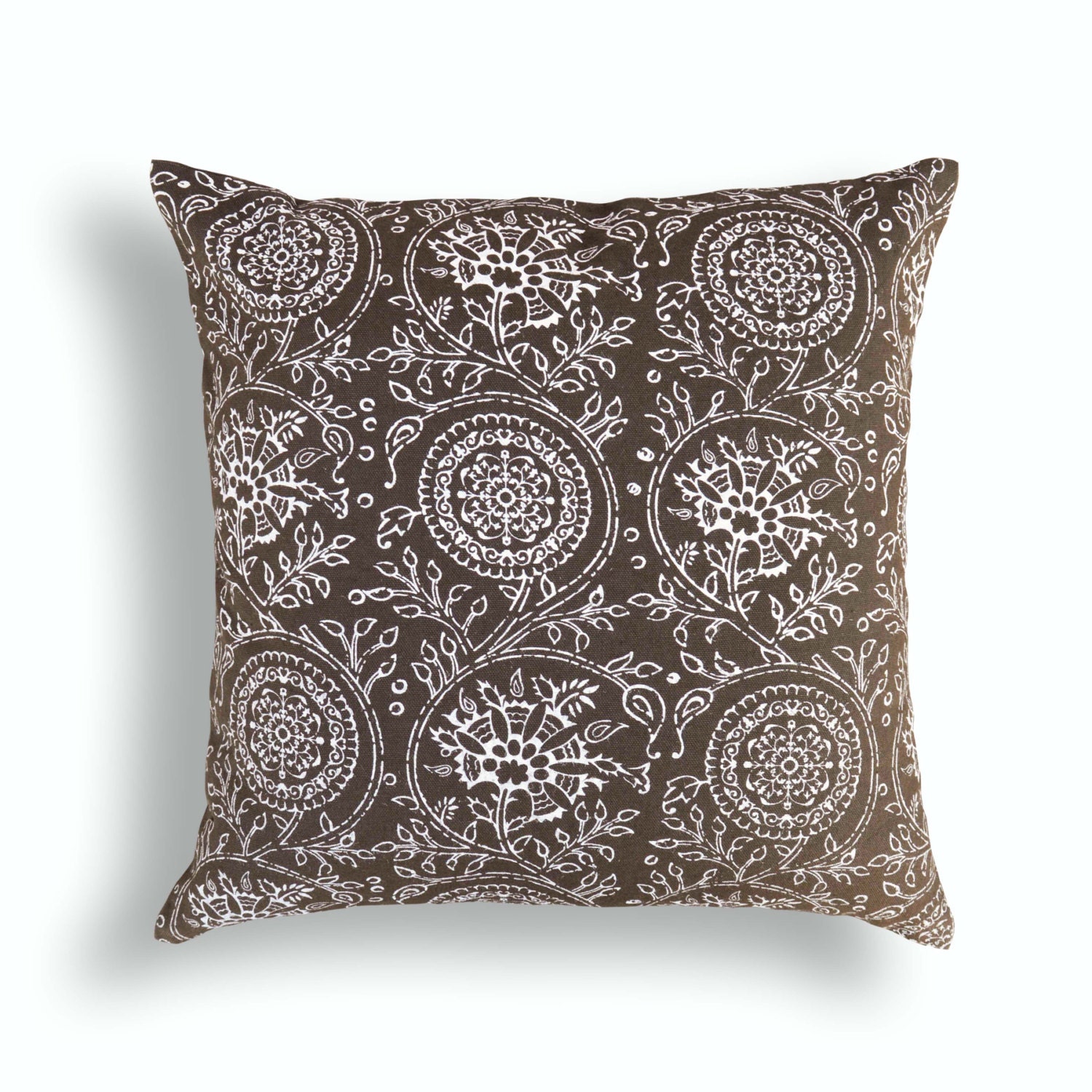 Maroon - Set of 2 Kalamkari Hand Block Print Pillow Covers 35