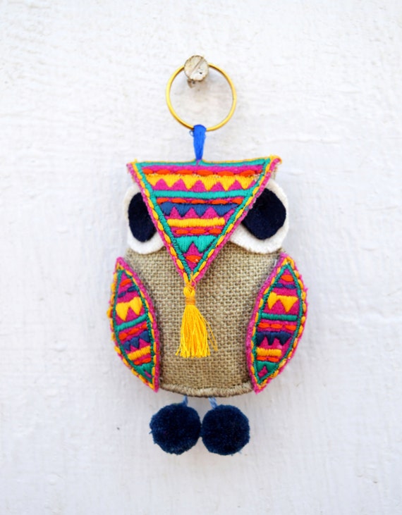 moroccan size 7 or 18 cms VLiving Multicolor tassel bohemian handmade tribal boho bag charm