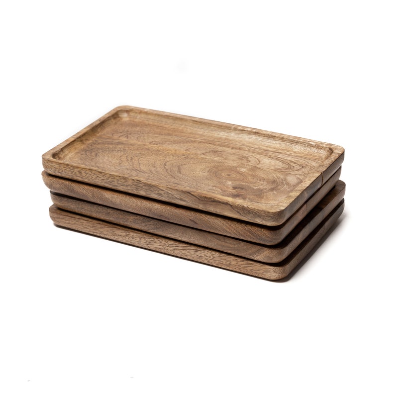 Wooden Snack Tray Round Edged Tray Rustic Mango Wood Etsy UK