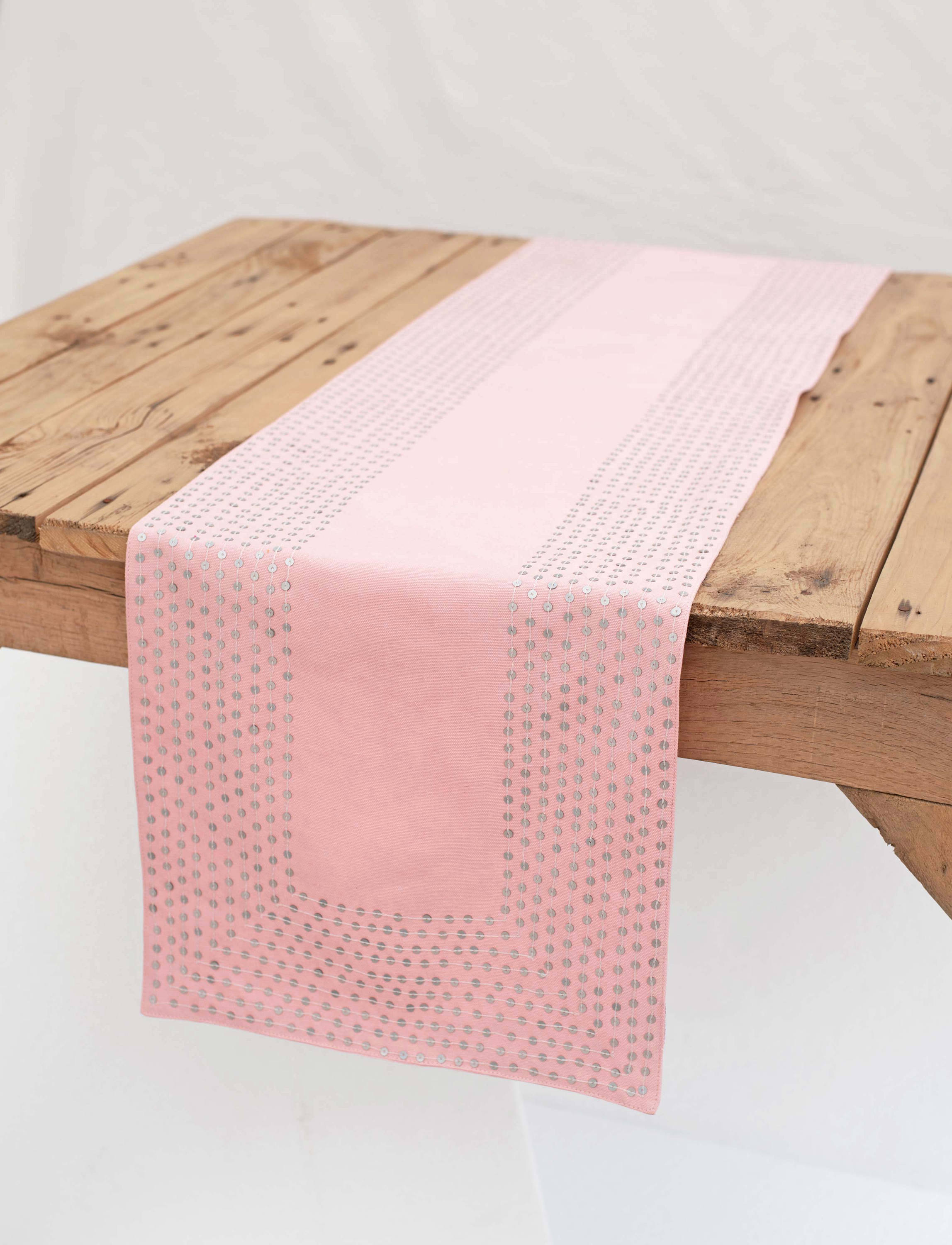 Silver Sequin Table Runner Blush Pink Runner Holiday Decor Etsy