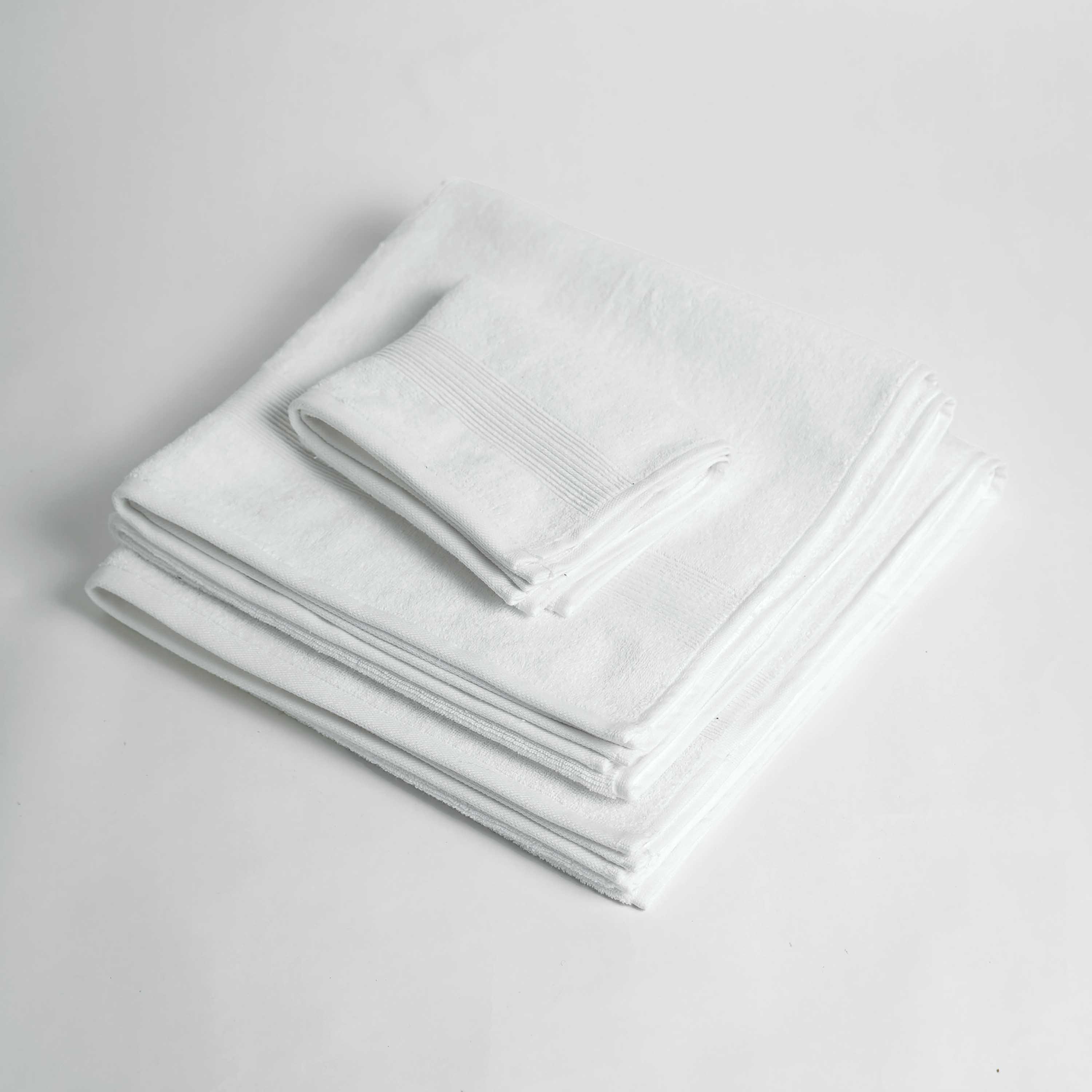Bath Towels Set of 3 White Colour Etsy UK