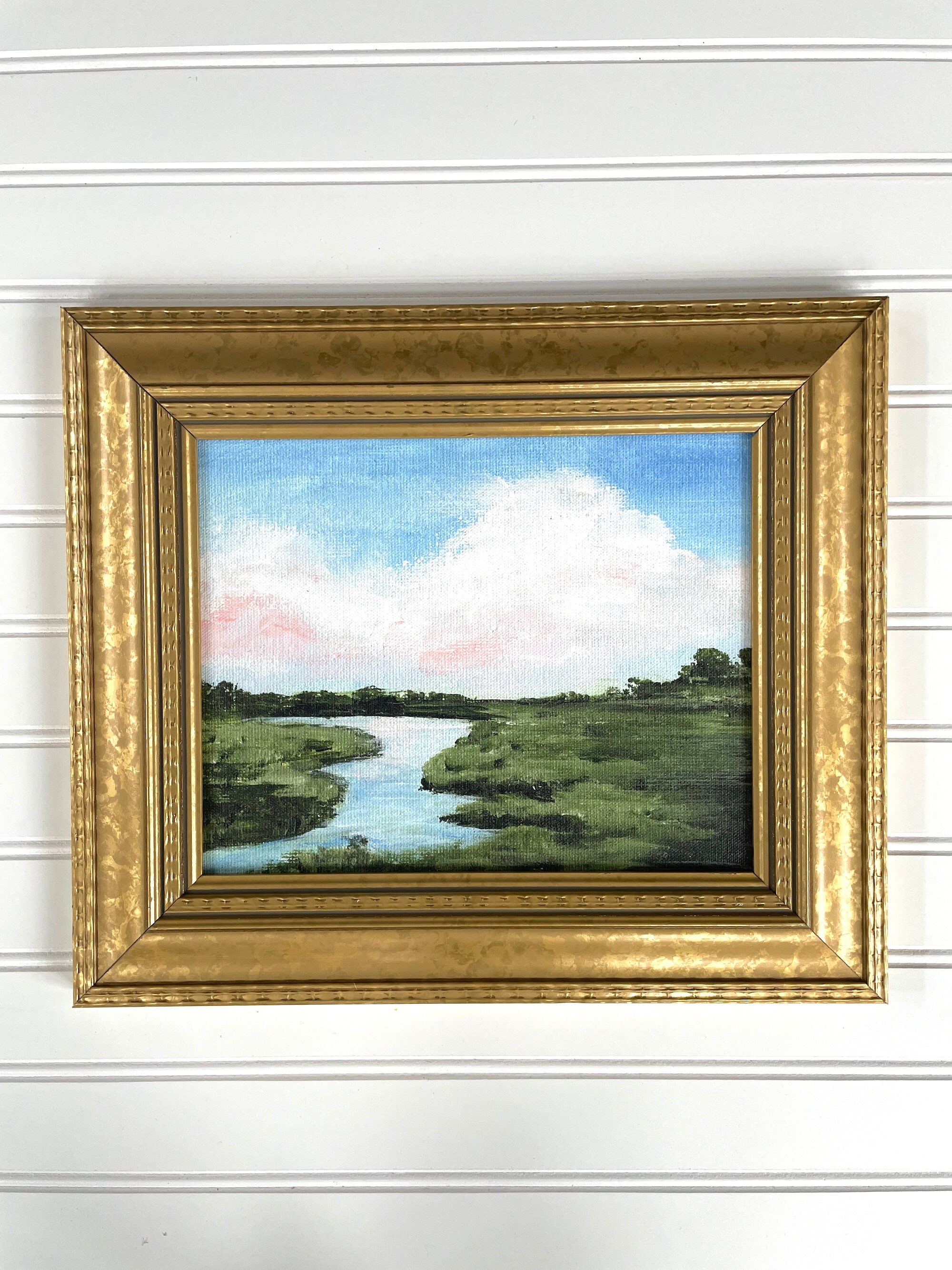 Low Country Landscape Acrylic Painting Fine Art Print 8x10, Canvas Print, Wall Art, Low Country Painting, Giclee Print - "Low Country River"