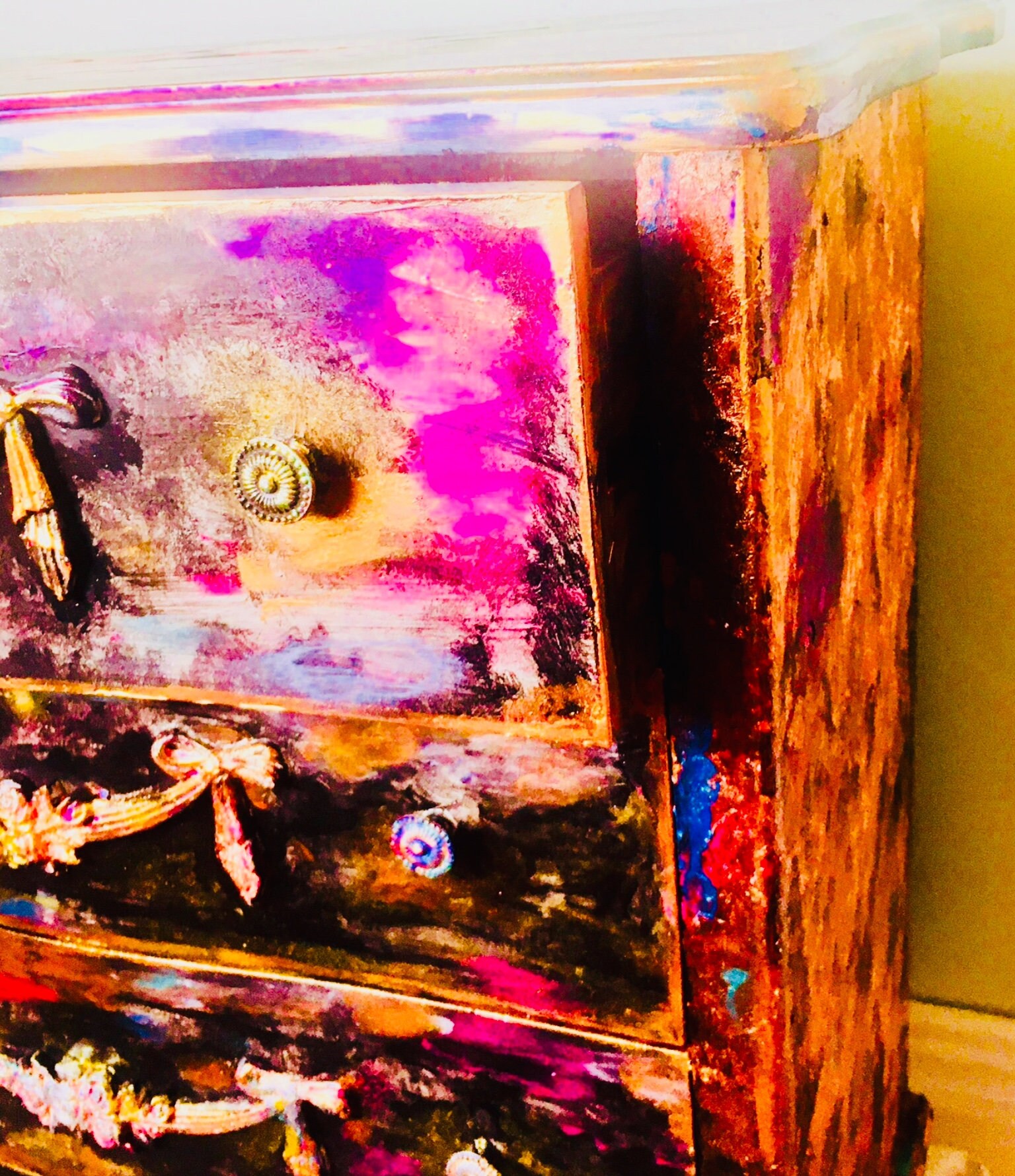 Art on furniturehand painted one of a kindchest of | Etsy