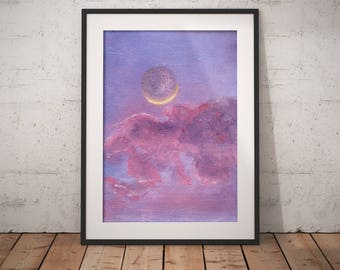 Pink Moon Art Print Download ~ Printable Wall Art
