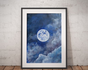 Moon Art Print ~ Instant Download
