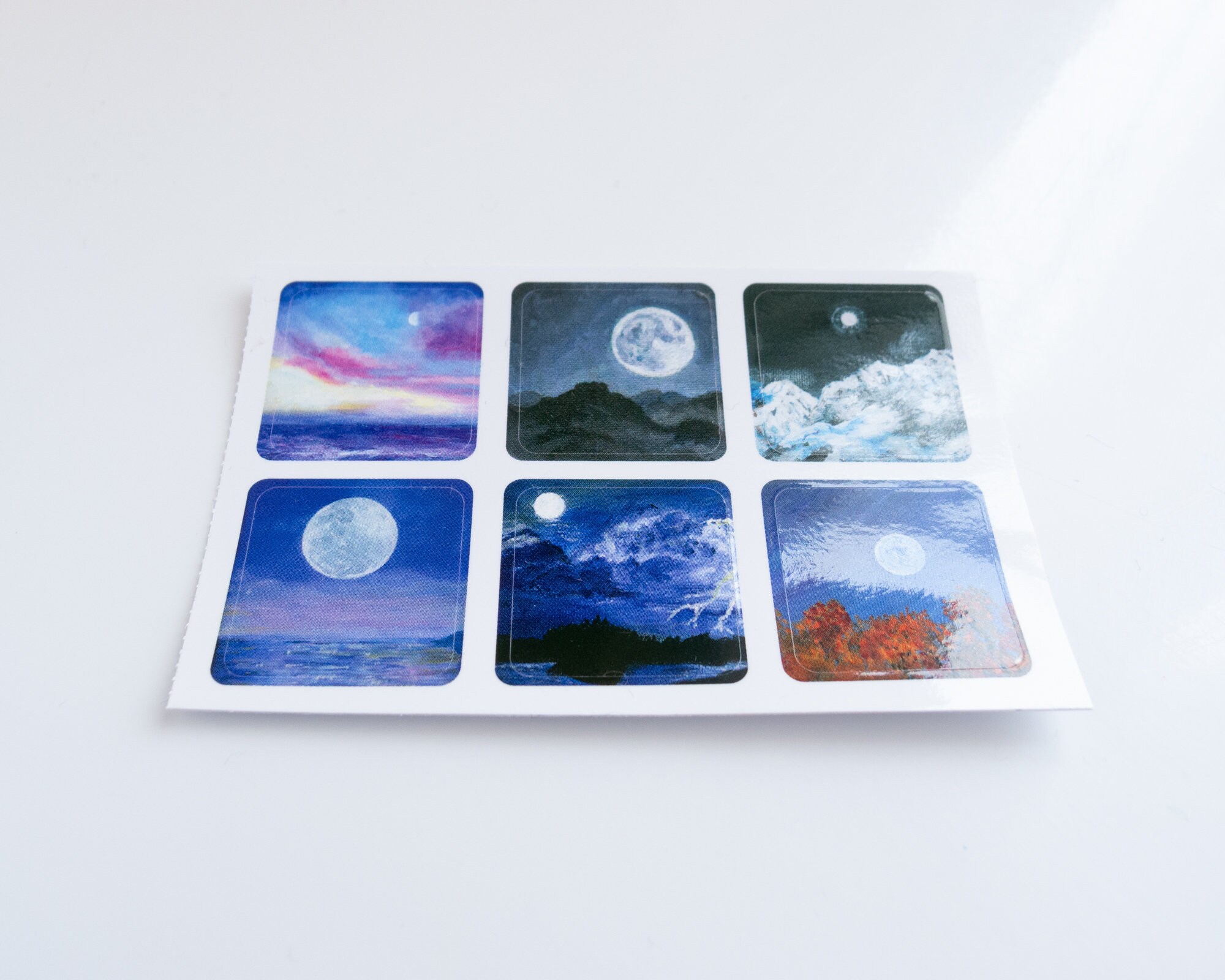moon stickers set of two moon sticker sheets etsy