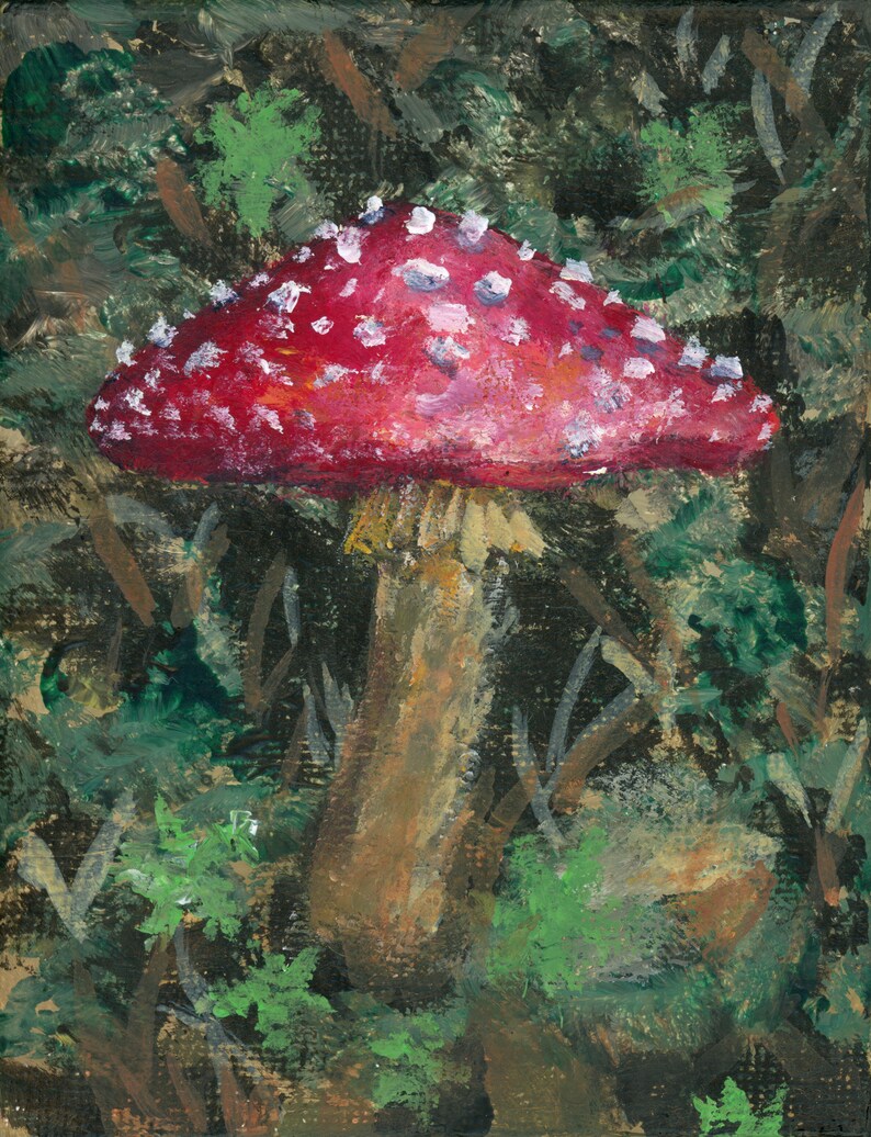 Mushroom Art Print Mushroom Aceo Etsy UK