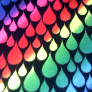 SALE Rainbow Color Drops Fleece Throw Blanket