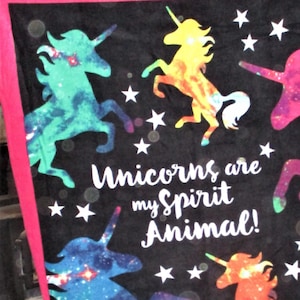 Unicorn Spirit Animal Fleece Throw FREE SHIPPING