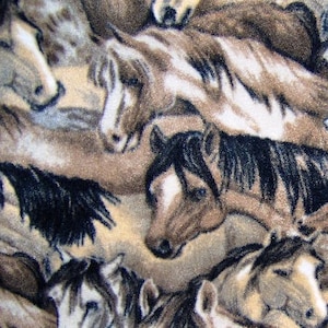 SALE Mustang Wild Horse Full or Twin Fleece Blanket
