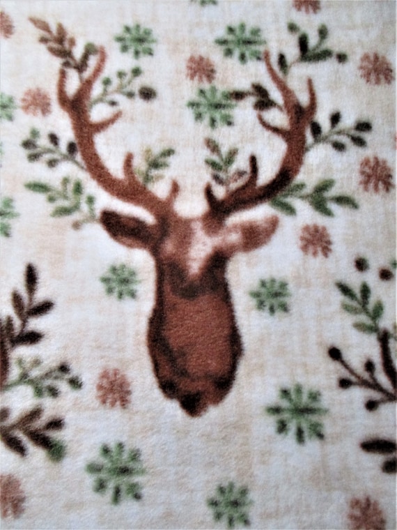 Stag Elk Deer Head Fleece Throw Blanket FREE SHIPPING