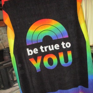 Be True to You Rainbow Fleece Throw Blanket FREE SHIPPING