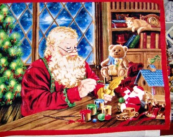 St Nicholas Santa Workshop Christmas Fleece Throw
