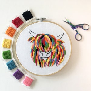 Embroidery Kit - Highland Cow Embroidery Kit