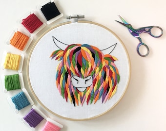 Embroidery Kit - Highland Cow Embroidery Kit