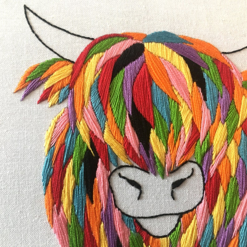 Embroidery Kit Highland Cow Embroidery Kit Etsy UK